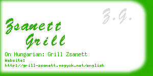 zsanett grill business card